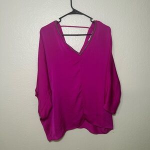 Rose & Olive Pink Relaxed V-Neck Blouse M size